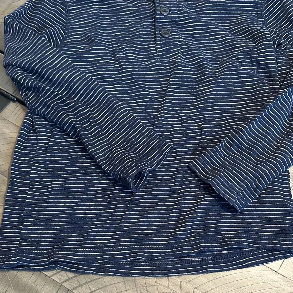 Old Navy Navy & Blue Boys Long Sleeve Hoodie and Striped Henley Set